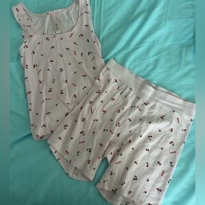 SKIMS cherry print soft lounge set